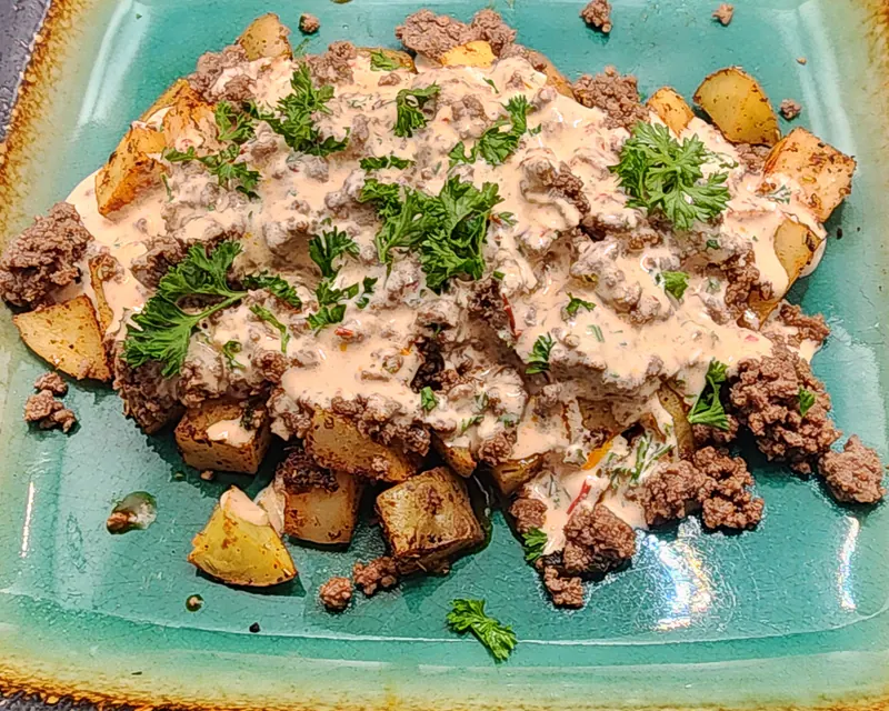 Creamy Chipotle Beef and Potatoes | 8x8 Pan — Feasts & Fare